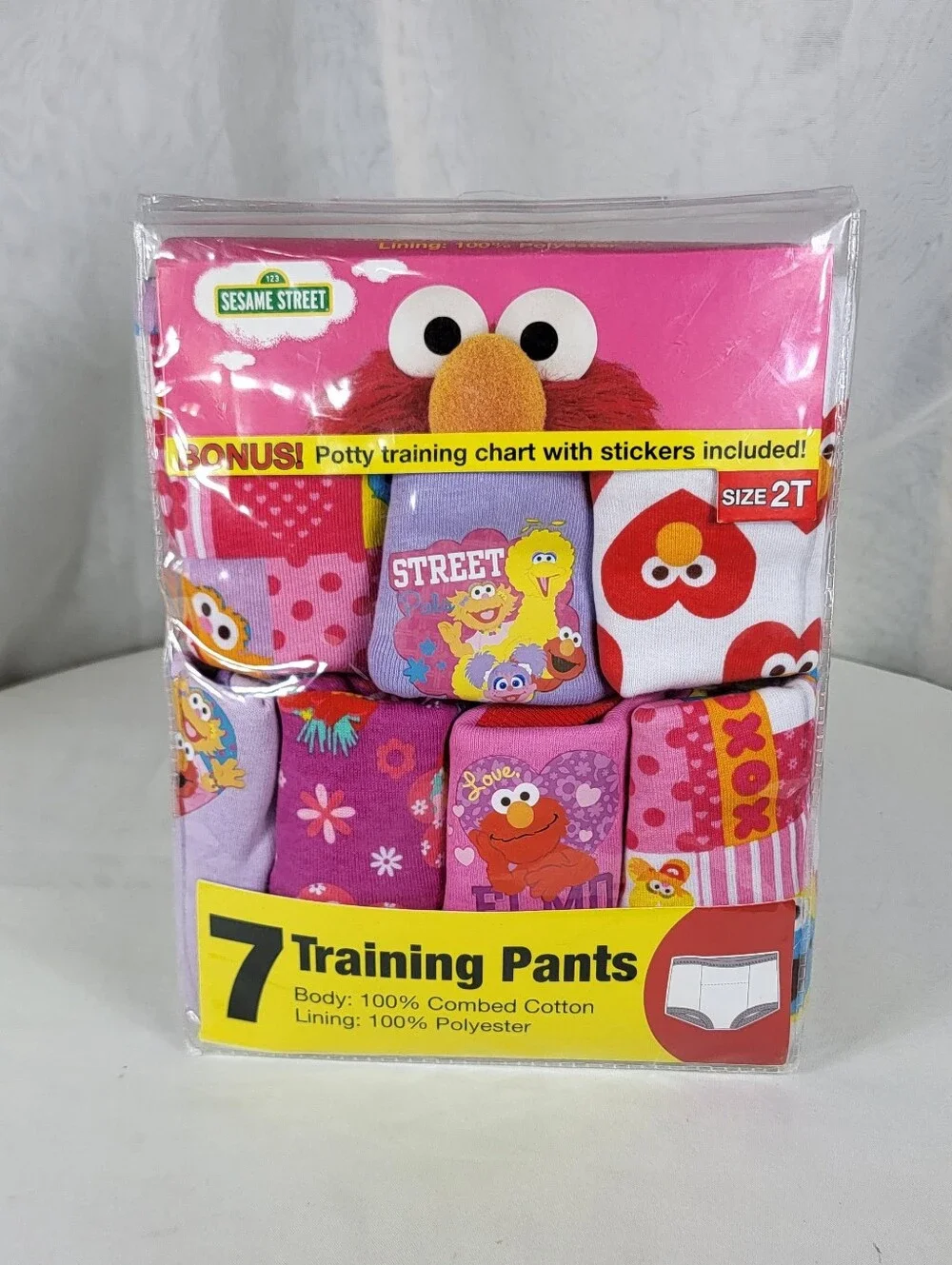 Sesame Street Pink & Purple Elmo Kids Training Pants 7-Pack